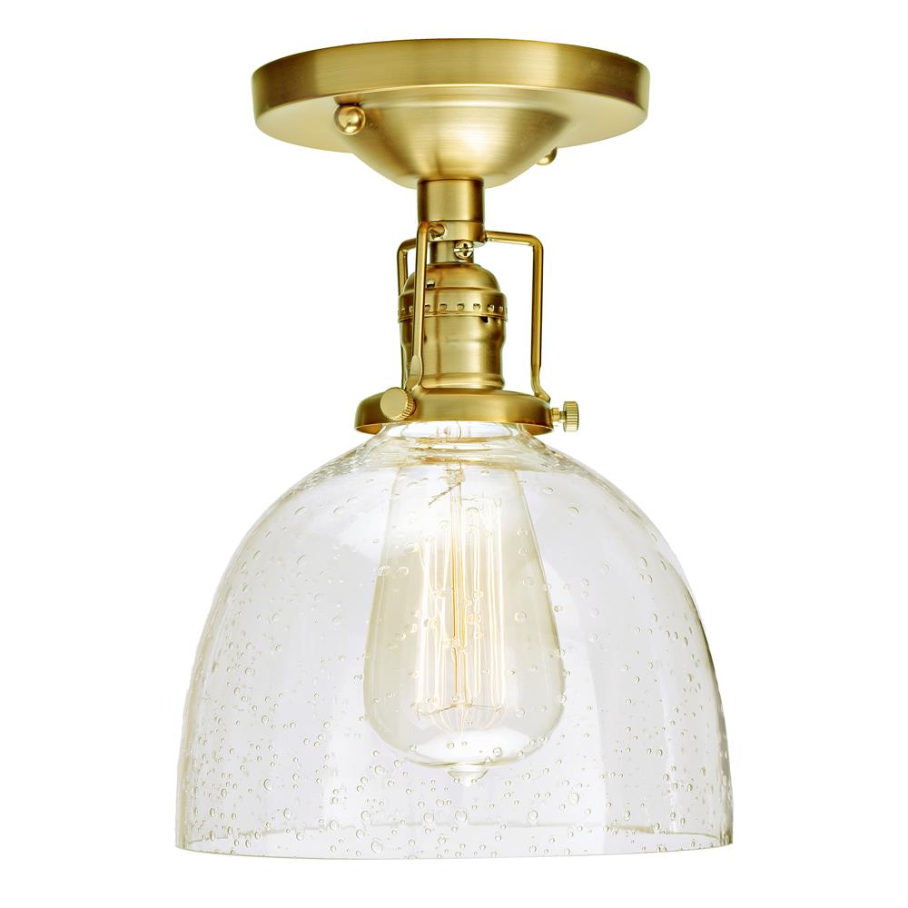 JVI Designs 1202-10 S5-CB Union Square One Light Clear Bubble Maddison Ceiling Mount  in Satin Brass